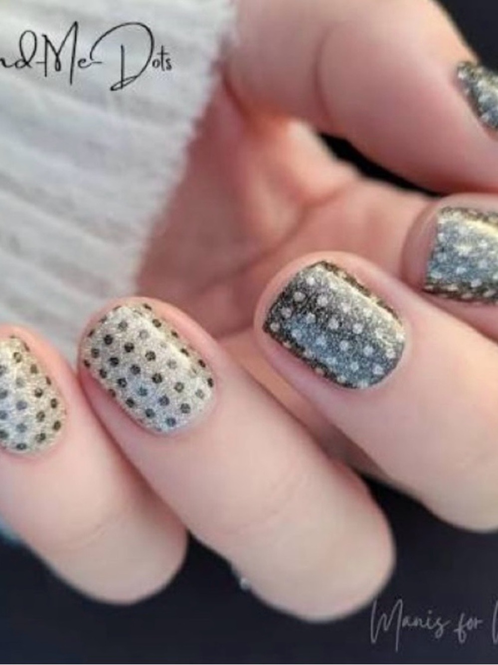 Color Me Dots: Glitter Dot Nail Wraps in Black & Silver